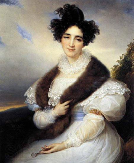 KINSOEN, Francois Joseph Portrait of Marie J. Lafont-Porcher France oil painting art